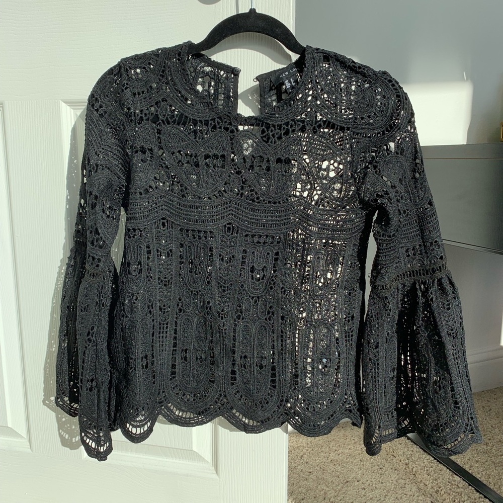 Lace Bell-Sleeve Top